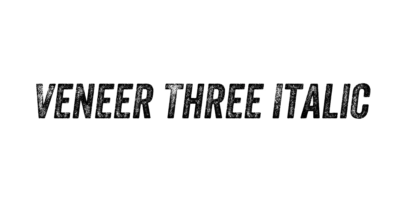 Veneer Three Italic Font Preview