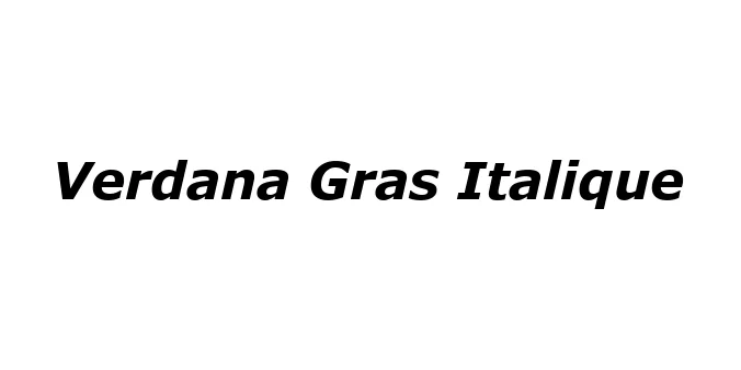 Verdana Gras Italique Font Preview