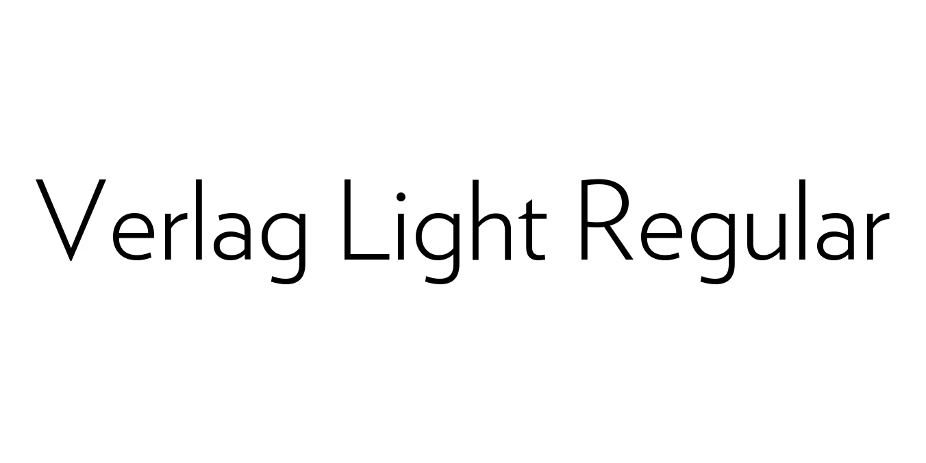 Verlag Light Regular Font Preview