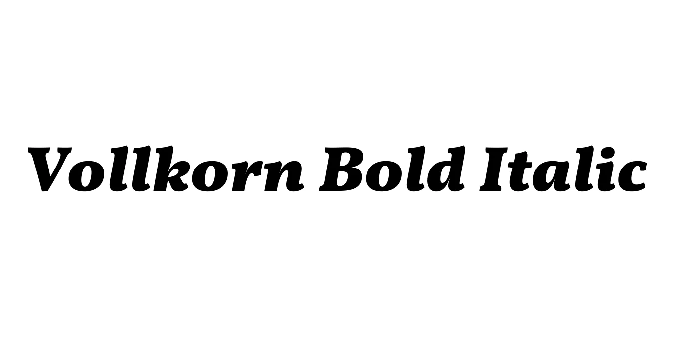 Vollkorn Bold Italic Font Preview