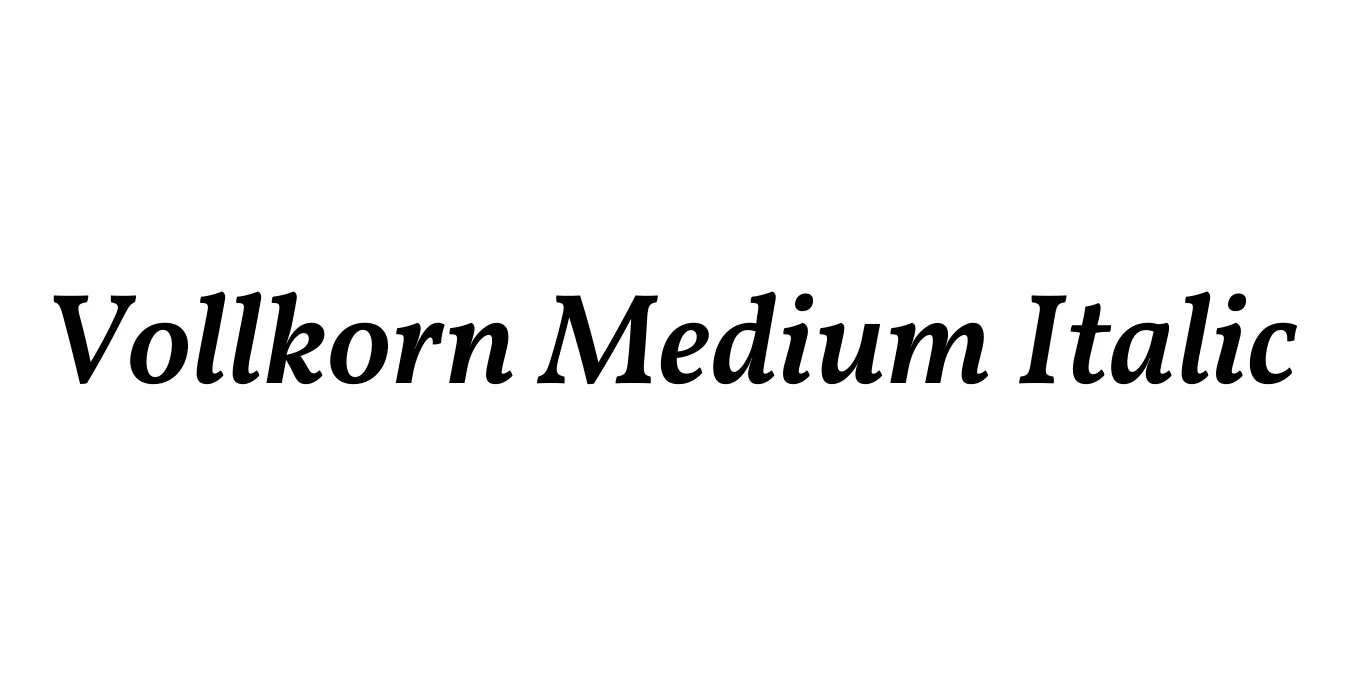Vollkorn Medium Italic Font Preview