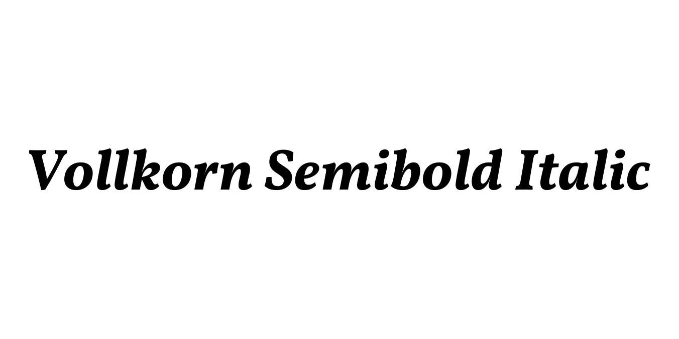 Vollkorn Semibold Italic Font Preview
