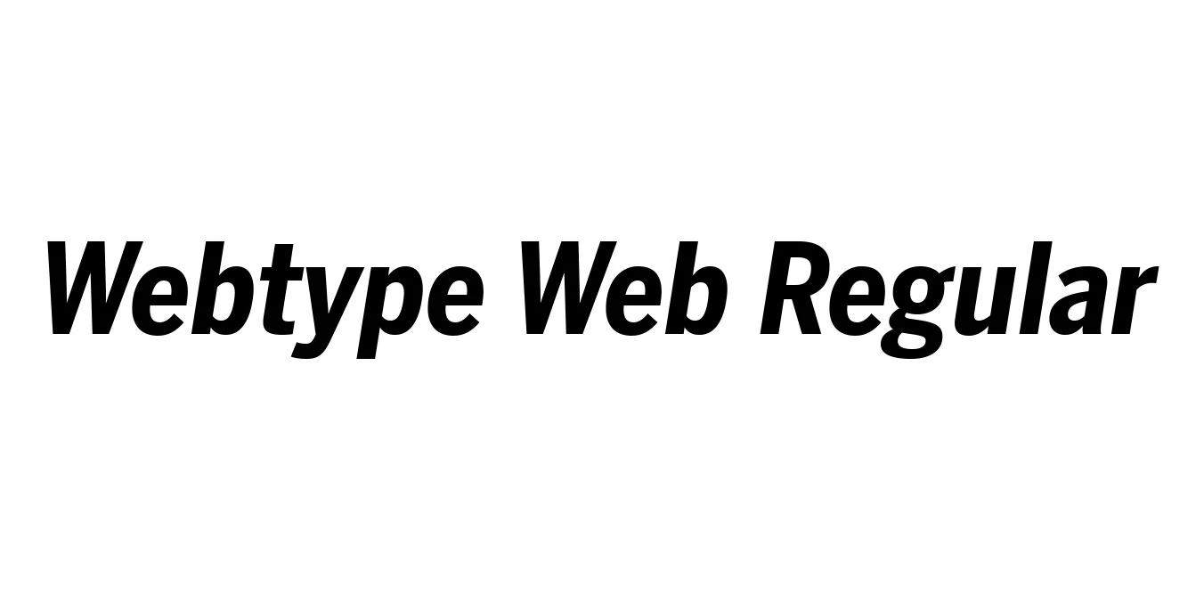 Webtype Web Regular Font Preview