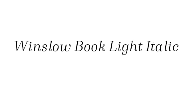 Winslow Book Light Italic Font Preview