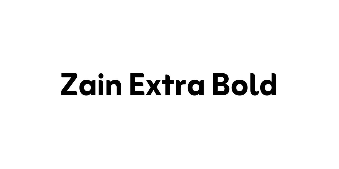 Zain Extra Bold Font Preview