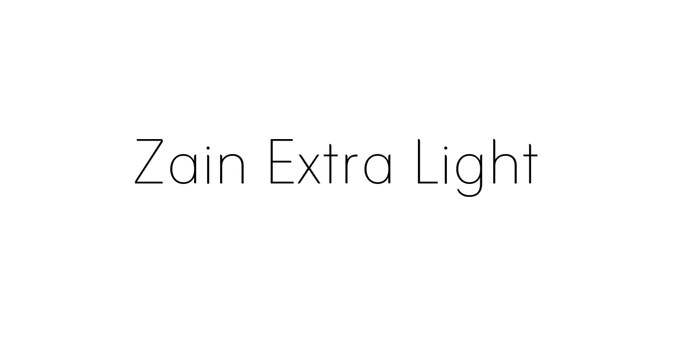 Zain Extra Light Font Preview