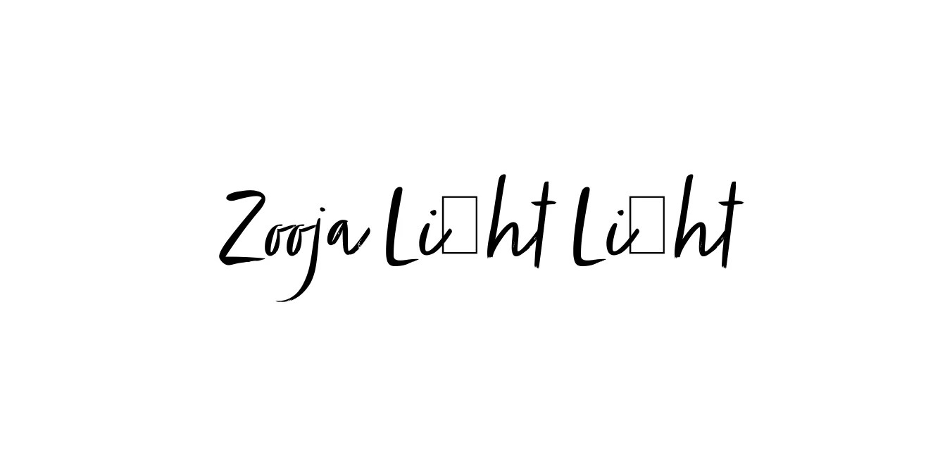 Zooja Light Light Font Preview
