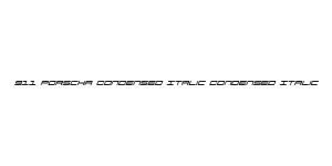 911 Porscha Condensed Italic Condensed Italic Font