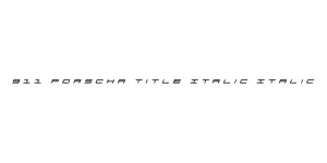 911 Porscha Title Italic Italic Font