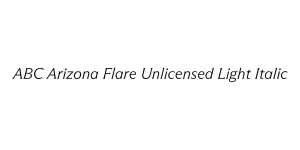 ABC Arizona Flare Unlicensed Light Italic Font
