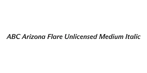 ABC Arizona Flare Unlicensed Medium Italic Font