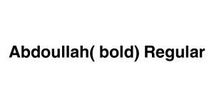 Abdoullah( bold) Regular Font