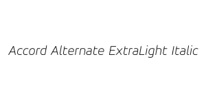 Accord Alternate ExtraLight Italic Font