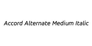 Accord Alternate Medium Italic Font