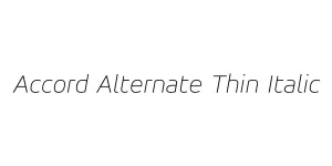 Accord Alternate Thin Italic Font
