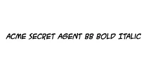 ACME Secret Agent BB Bold Italic Font