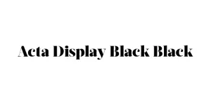 Acta Display Black Black Font