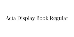 Acta Display Book Regular Font