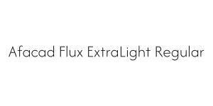 Afacad Flux ExtraLight Regular Font