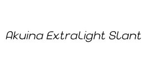 Akuina ExtraLight Slant Font
