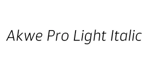 Akwe Pro Light Italic Font