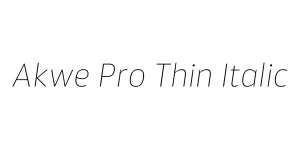Akwe Pro Thin Italic Font