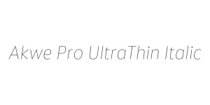 Akwe Pro UltraThin Italic Font