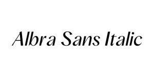 Albra Sans Italic Font
