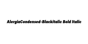 AlergiaCondensed-Blackitalic Bold Italic Font