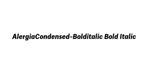 AlergiaCondensed-Bolditalic Bold Italic Font