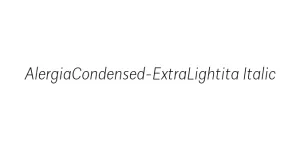 AlergiaCondensed-ExtraLightita Italic Font