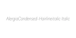 AlergiaCondensed-Hairlineitalic Italic Font
