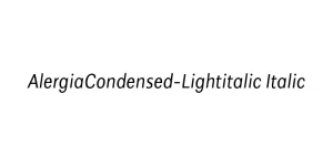 AlergiaCondensed-Lightitalic Italic Font