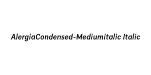 AlergiaCondensed-Mediumitalic Italic Font