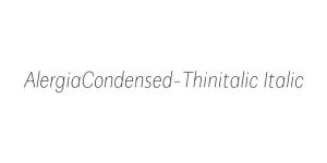 AlergiaCondensed-Thinitalic Italic Font