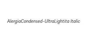 AlergiaCondensed-UltraLightita Italic Font