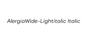 AlergiaWide-Lightitalic Italic Font