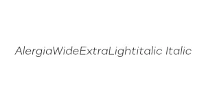 AlergiaWideExtraLightitalic Italic Font