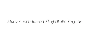 Aloeveracondensed-ELightItalic Regular Font