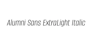 Alumni Sans ExtraLight Italic Font