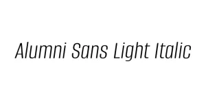 Alumni Sans Light Italic Font
