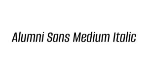 Alumni Sans Medium Italic Font