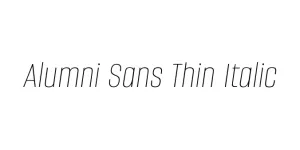 Alumni Sans Thin Italic Font
