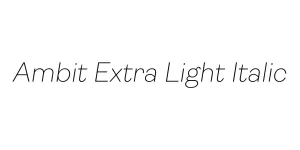 Ambit Extra Light Italic Font