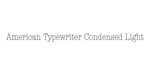 American Typewriter Condensed Light Font