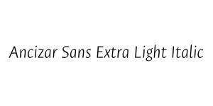 Ancizar Sans Extra Light Italic Font