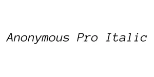 Anonymous Pro Italic Font
