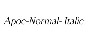 Apoc-Normal- Italic Font
