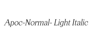 Apoc-Normal- Light Italic Font
