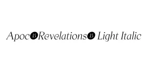 Apoc-Revelations- Light Italic Font